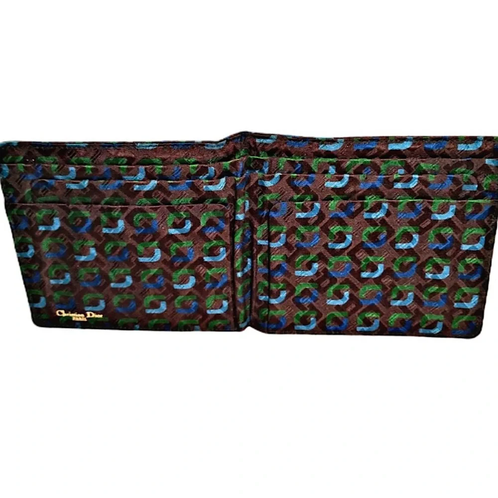 Authentic Vintage Christian Dior CD Abstract Patterned Bifold Wallet